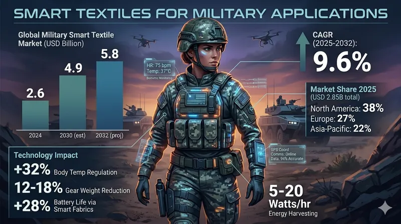 Smart Textile for Military Market to Surpass USD 5.8 Billion by 2032 at 9.6% CAGR: 2026 Data-Driven Analysis